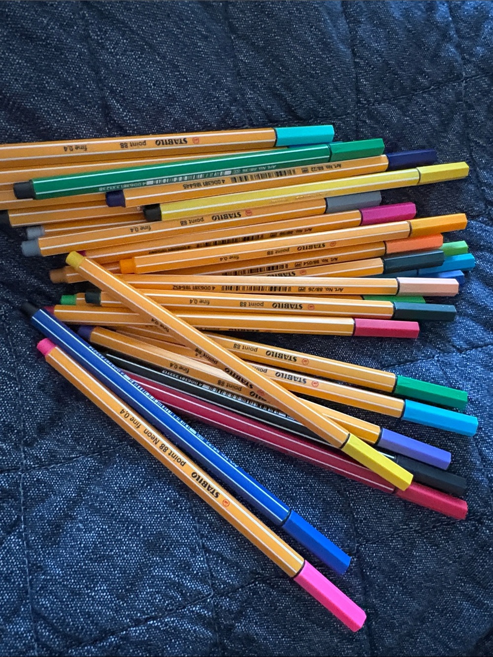 32 stabilo 66 and 68 pens Assorted Colored Marker Set - Bright Multi Colors